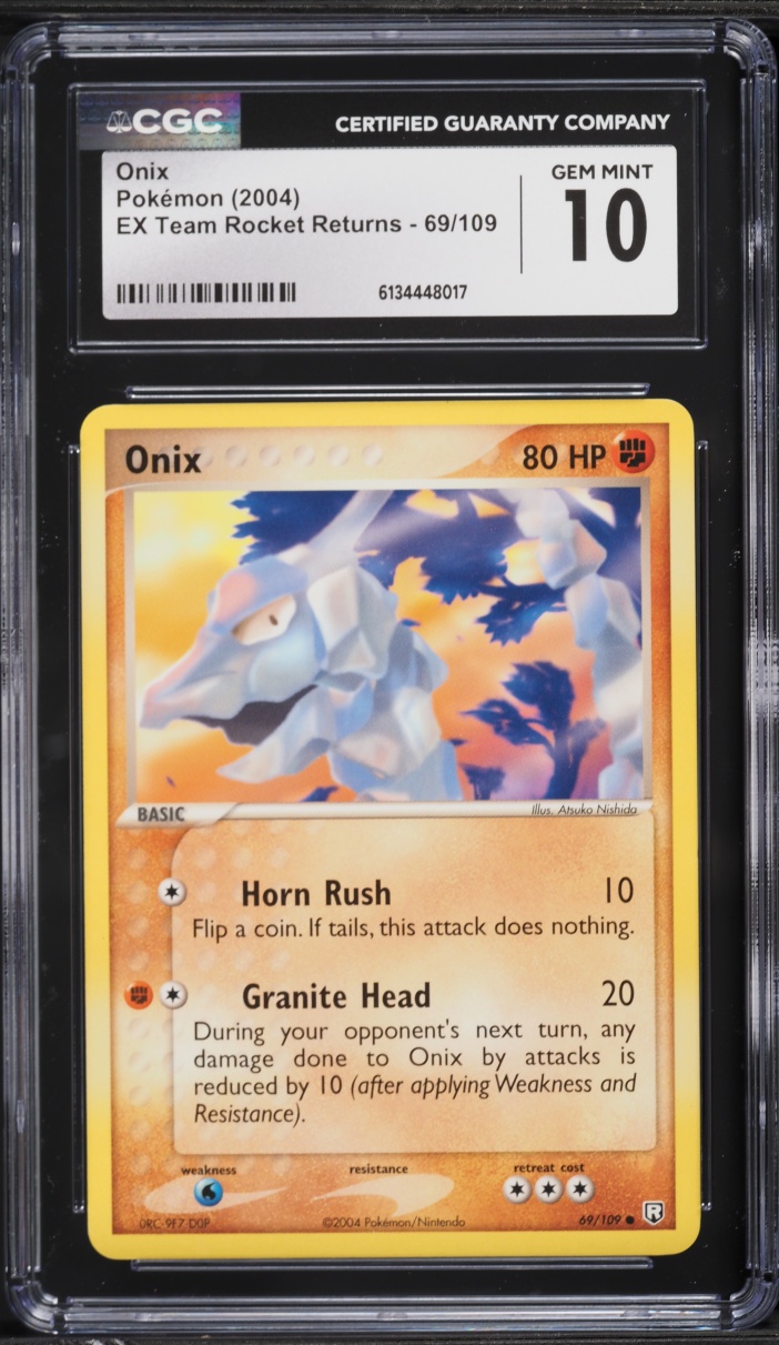 2004 Pokemon EX Team Rocket Returns Onix #69 CGC 10 GEM MINT