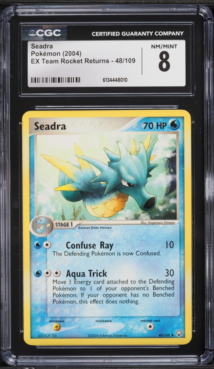 2004 Pokemon EX Team Rocket Returns Seadra #48 CGC 8 NM-MT