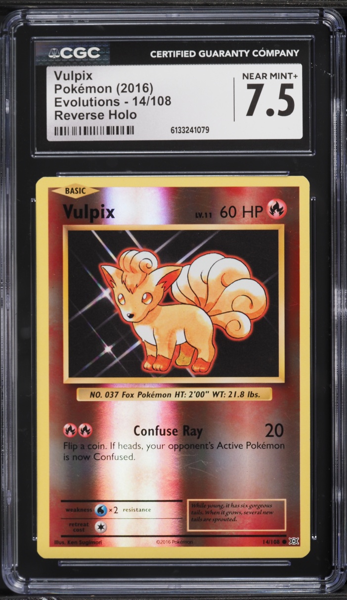 2016 Pokemon XY Evolutions Reverse Holo Vulpix #14 CGC 7.5 NRMT+