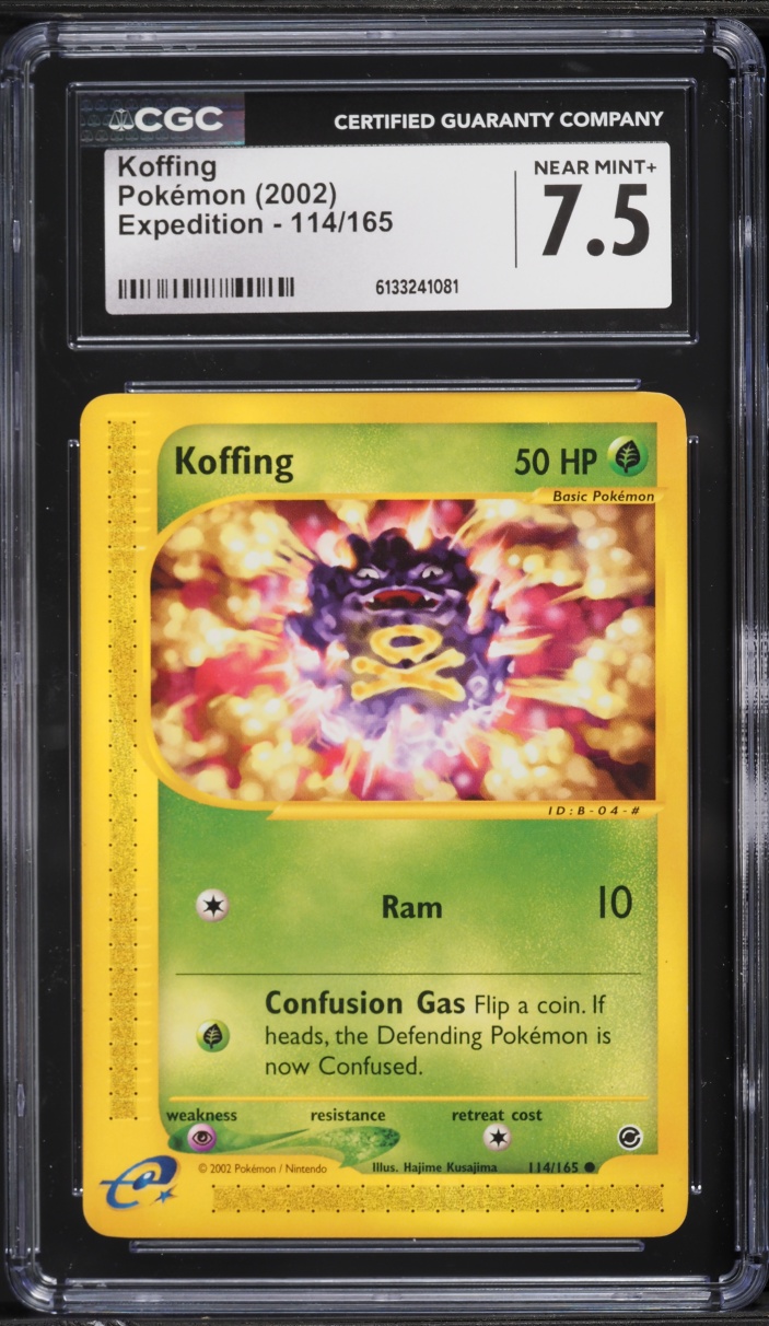 2002 Pokemon Expedition Koffing #114 CGC 7.5 NRMT+