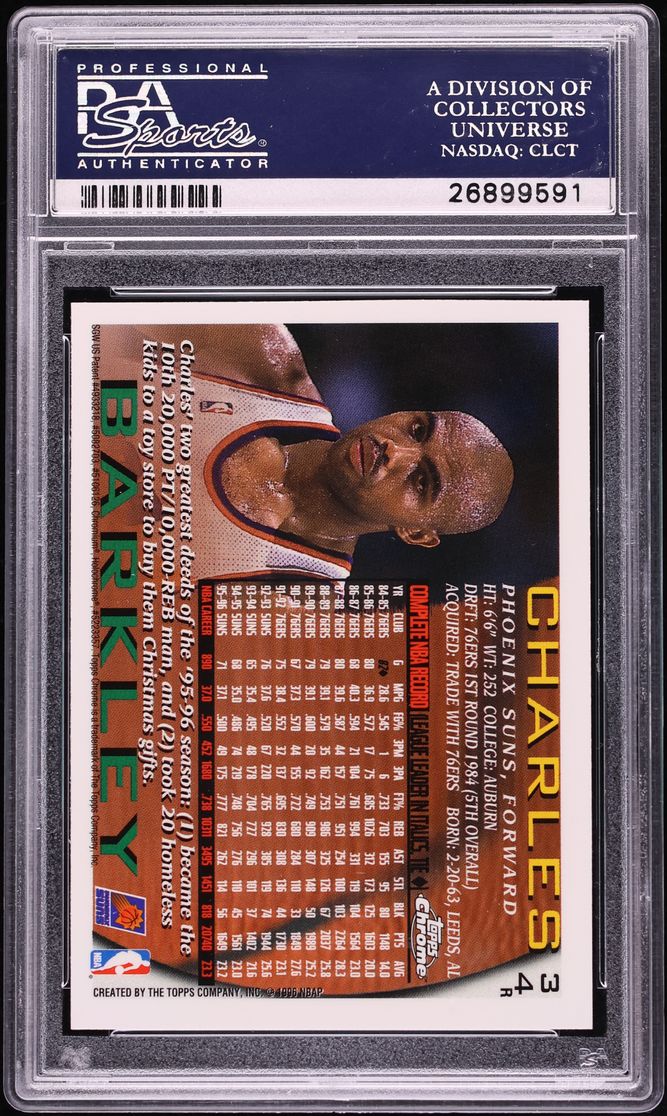 1996 Topps Chrome Refractor Charles Barkley #34 PSA 9 MINT