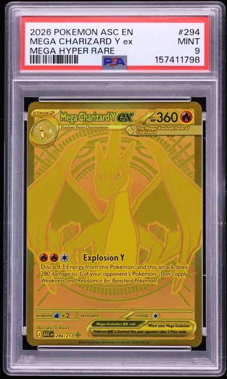 2026 Pokemon Mega Evolution Ascended Heroes MHR Mega Charizard Y Ex #294 PSA 9 MINT