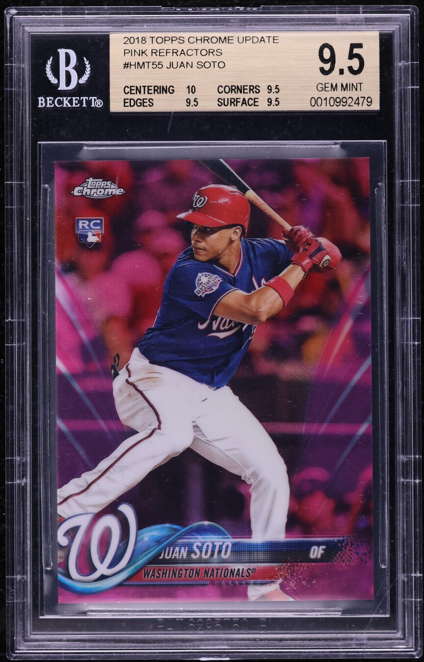 2018 Topps Chrome Update Pink Refractor Juan Soto ROOKIE #HMT55 BGS 9.5 GEM MINT