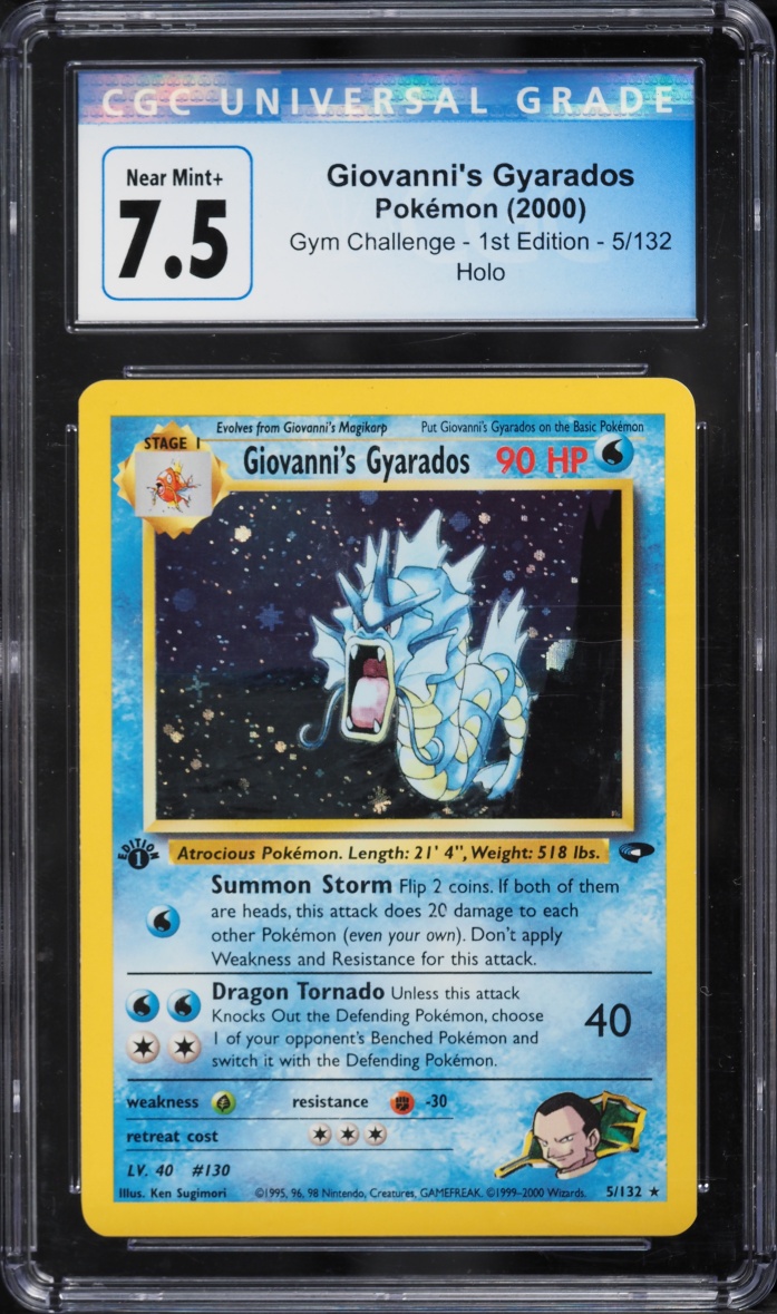 2000 Pokemon Gym Challenge 1st Edition Holo Giovanni's Gyarados #5 CGC 7.5 NRMT+