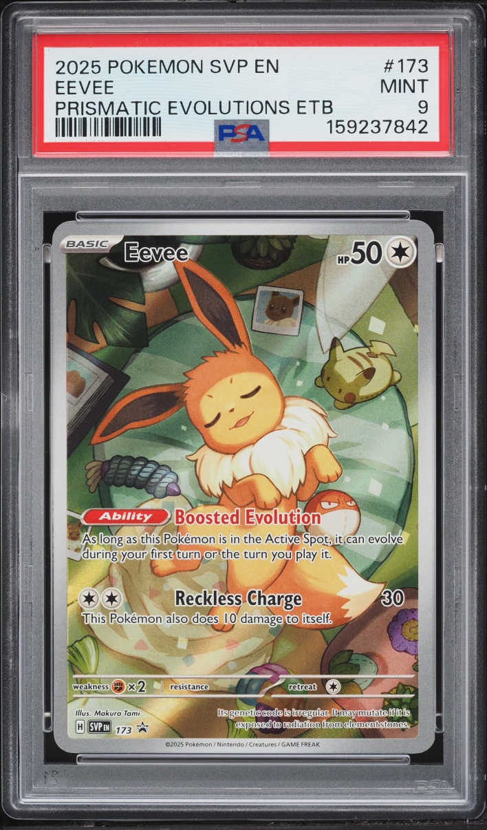 2025 Pokemon Scarlet & Violet Promo Prismatic Evolutions ETB Full Art Eevee #173 PSA 9 MINT