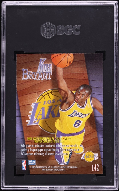 1996 Skybox Z-Force Kobe Bryant ROOKIE #142 SGC 9 MINT