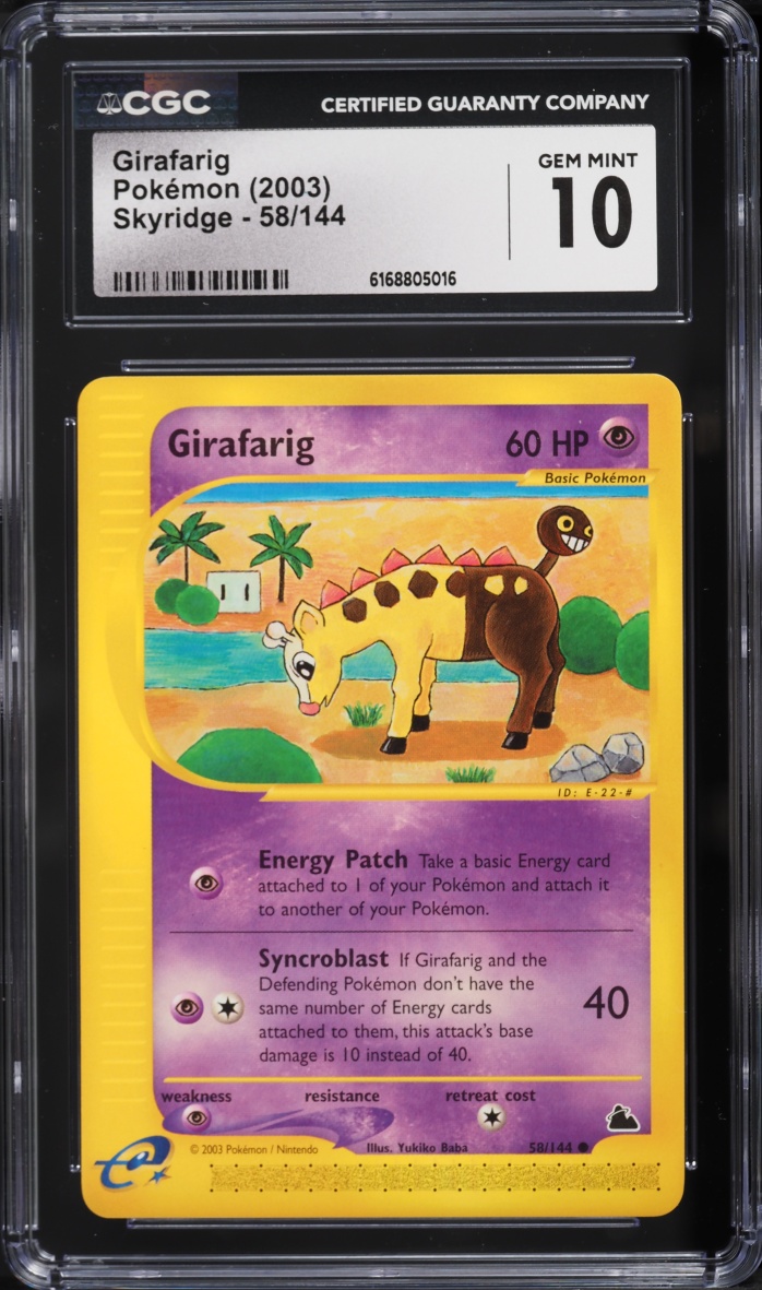 2003 Pokemon Skyridge Girafarig #58 CGC 10 GEM MINT
