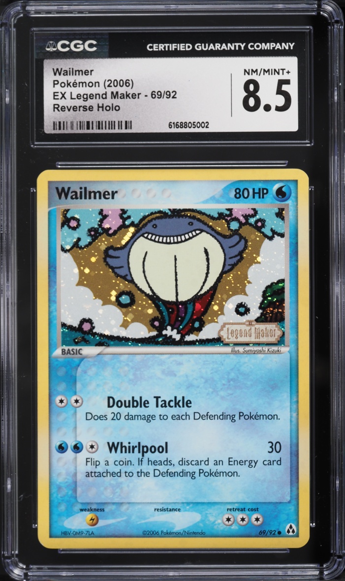 2006 Pokemon EX Legend Maker Reverse Holo Wailmer #69 CGC 8.5 NM-MT+