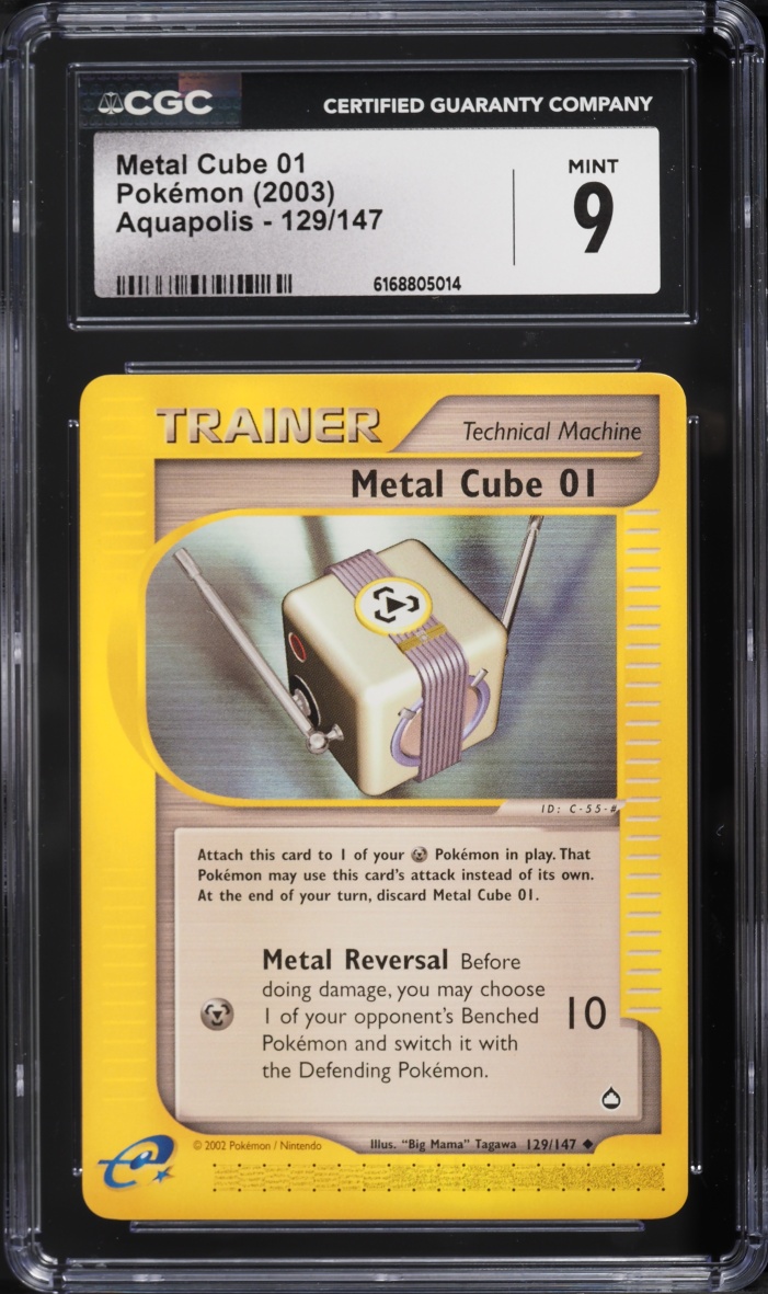 2003 Pokemon Aquapolis Metal Cube 01 #129 CGC 9 MINT