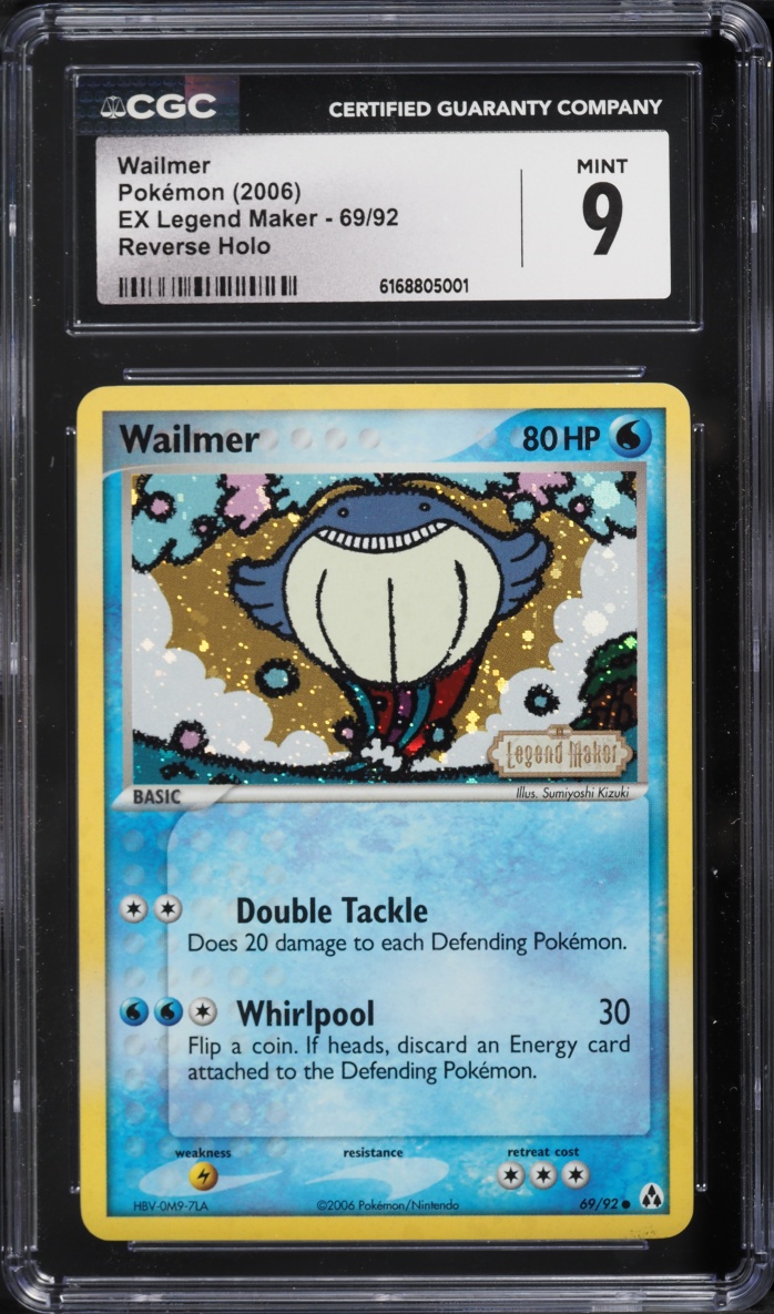 2006 Pokemon EX Legend Maker Reverse Holo Wailmer #69 CGC 9 MINT