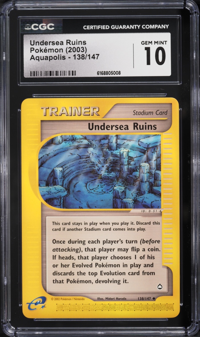 2003 Pokemon Aquapolis Undersea Ruins #138 CGC 10 GEM MINT