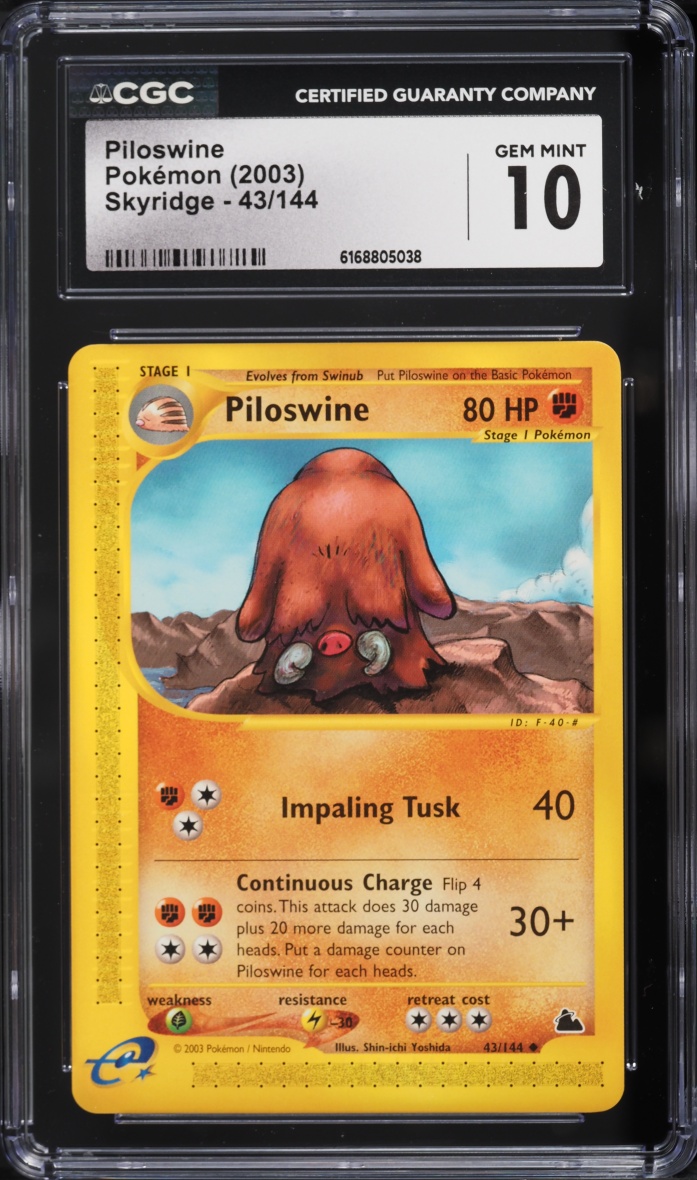 2003 Pokemon Skyridge Piloswine #43 CGC 10 GEM MINT