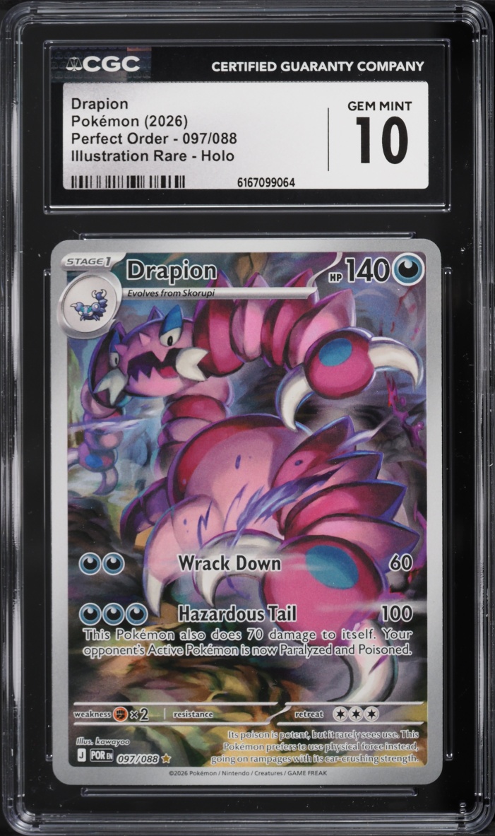 2026 Pokemon Mega Evolution Perfect Order IR Drapion #97 CGC 10 GEM MINT