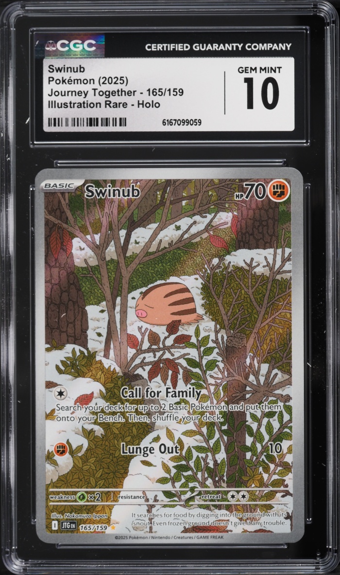 2025 Pokemon Scarlet & Violet Journey Together IR Swinub #165 CGC 10 GEM MINT