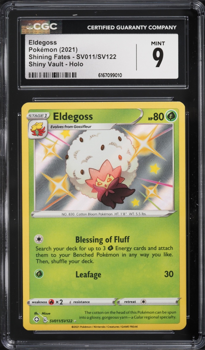 2021 Pokemon Sword & Shield Shining Fates Shiny Vault Holo Eldegoss #SV011 CGC 9 MINT