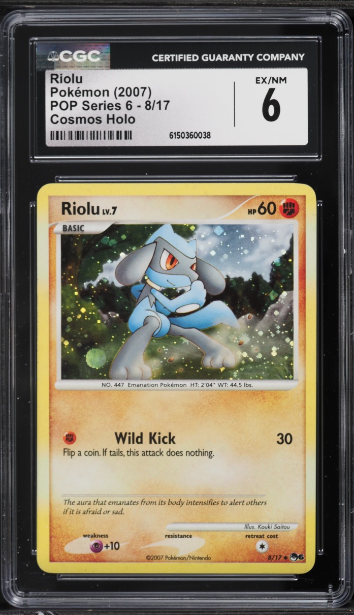 2007 Pokemon POP Series 6 Cosmos Holo Riolu #8 CGC 6 EXMT