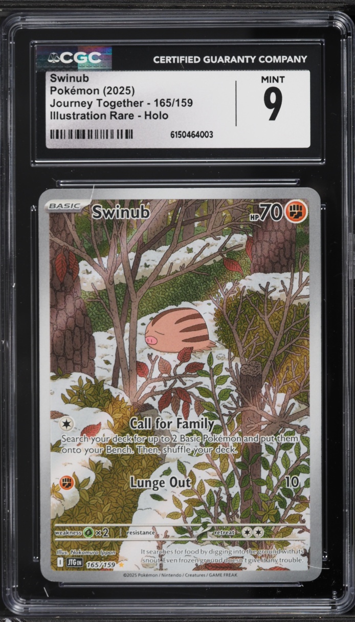 2025 Pokemon Scarlet & Violet Journey Together IR Swinub #165 CGC 9 MINT