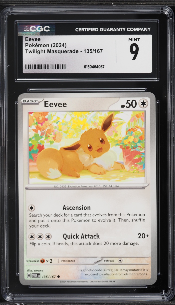 2024 Pokemon Scarlet & Violet Twilight Masquerade Eevee #135 CGC 9 MINT