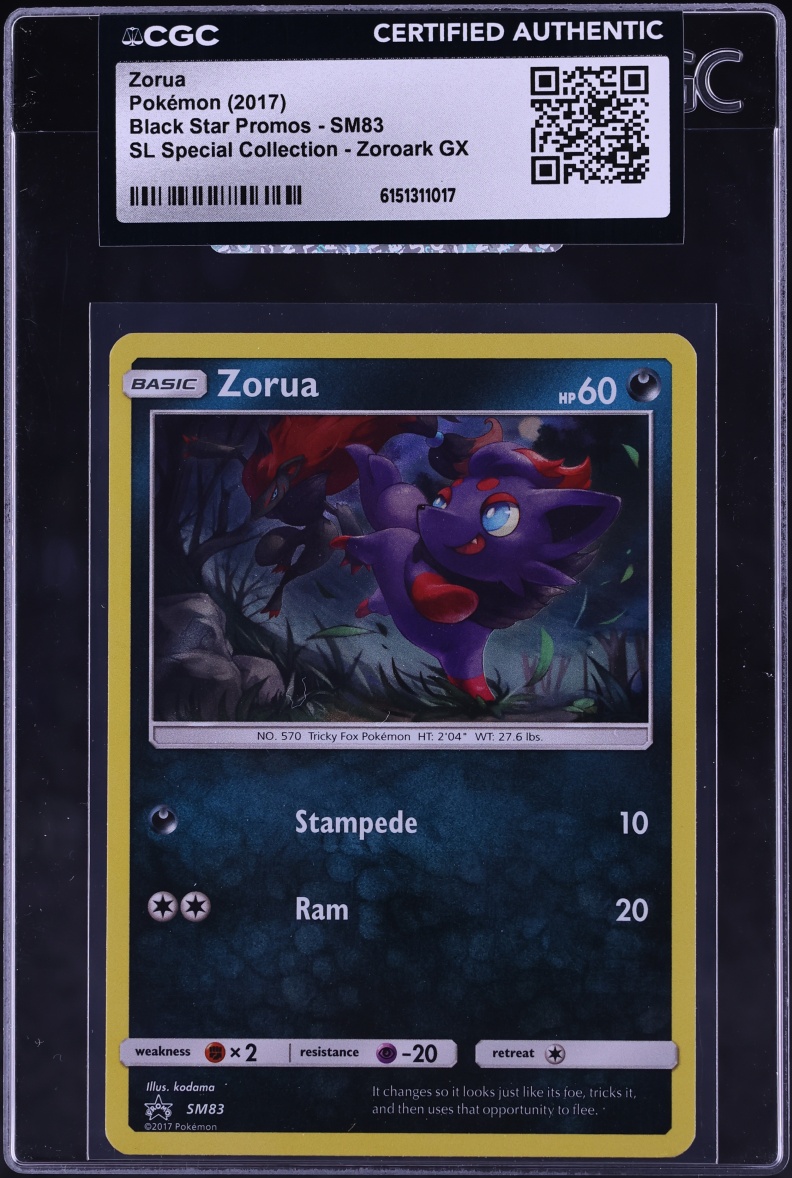 2017 Pokemon Sun & Moon Promo SL Special Collection Zoroark GX Zorua #SM83 CGC AUTH