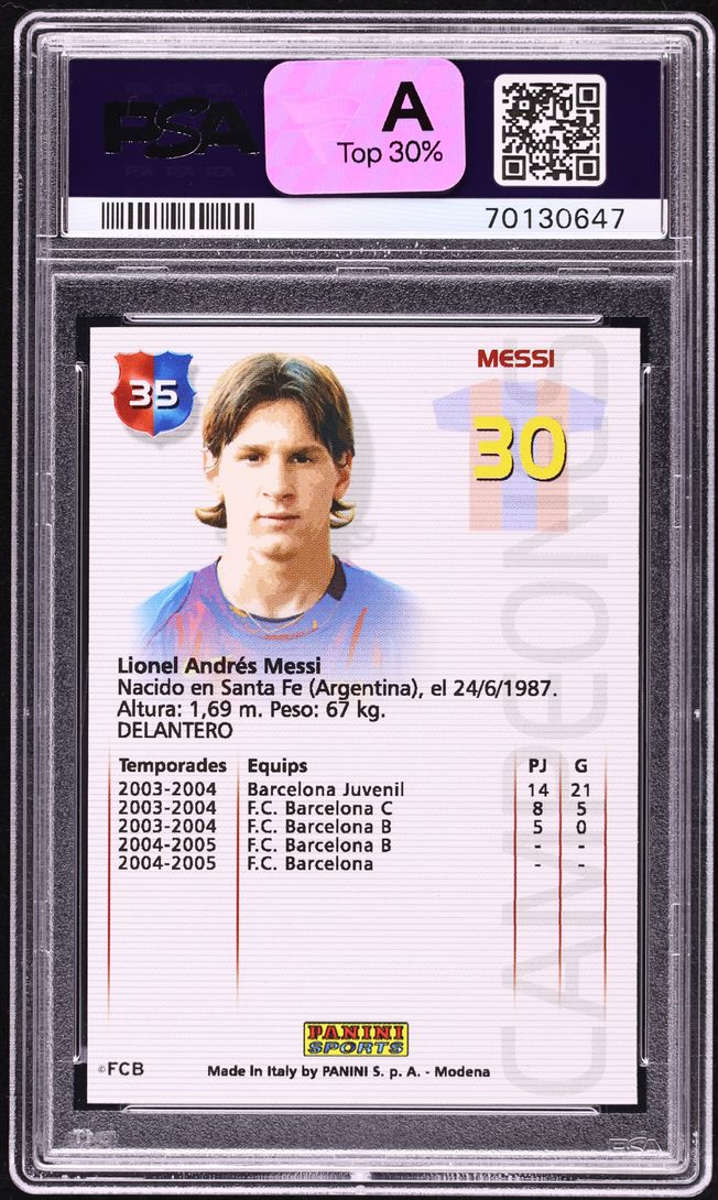 2004 Panini Sports Mega Cracks Barca Campeon Lionel Messi ROOKIE #35 PSA 10 GEM MINT