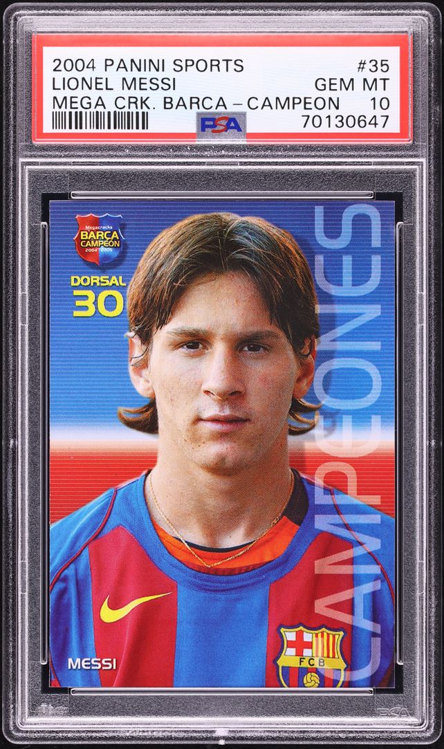 2004 Panini Sports Mega Cracks Barca Campeon Lionel Messi ROOKIE #35 PSA 10 GEM MINT