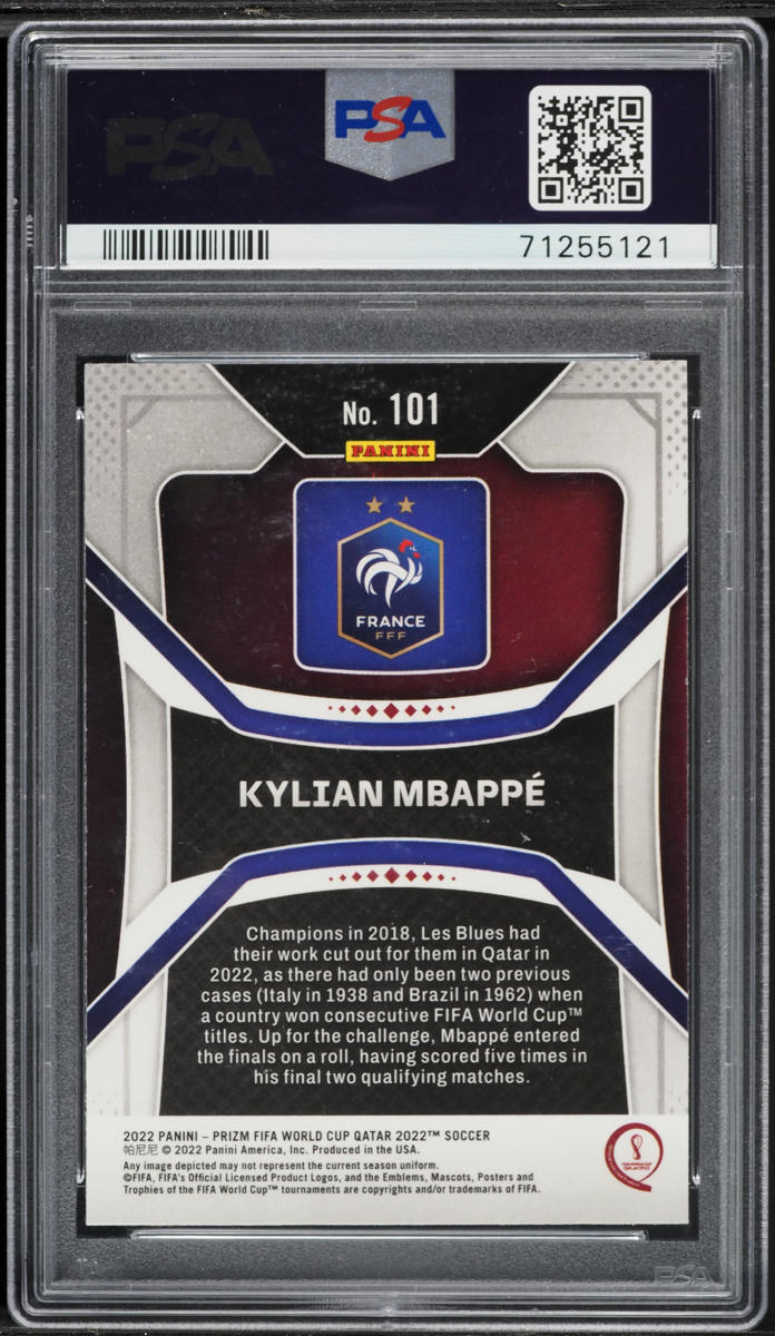 2022 Panini Prizm World Cup Kylian Mbappe #101 PSA 9 MINT