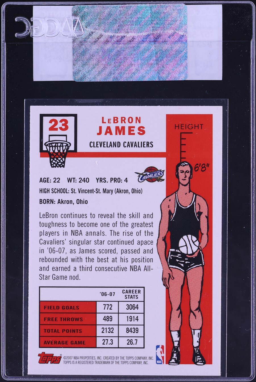 2007 Topps '57 Variations LeBron James #23 CGC AUTH