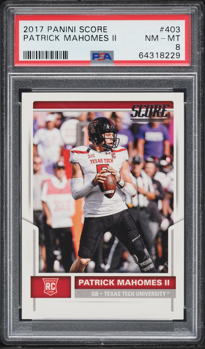 2017 Score Football Patrick Mahomes II ROOKIE #403 PSA 8 NM-MT