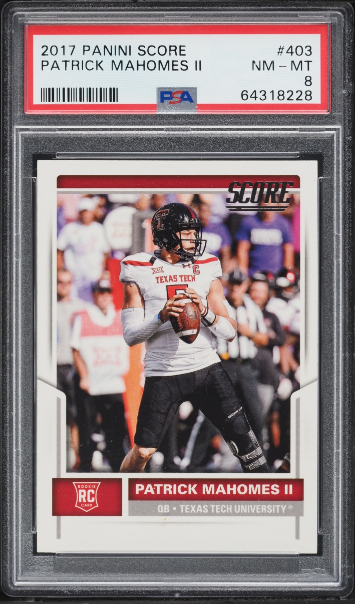 2017 Score Football Patrick Mahomes II ROOKIE #403 PSA 8 NM-MT