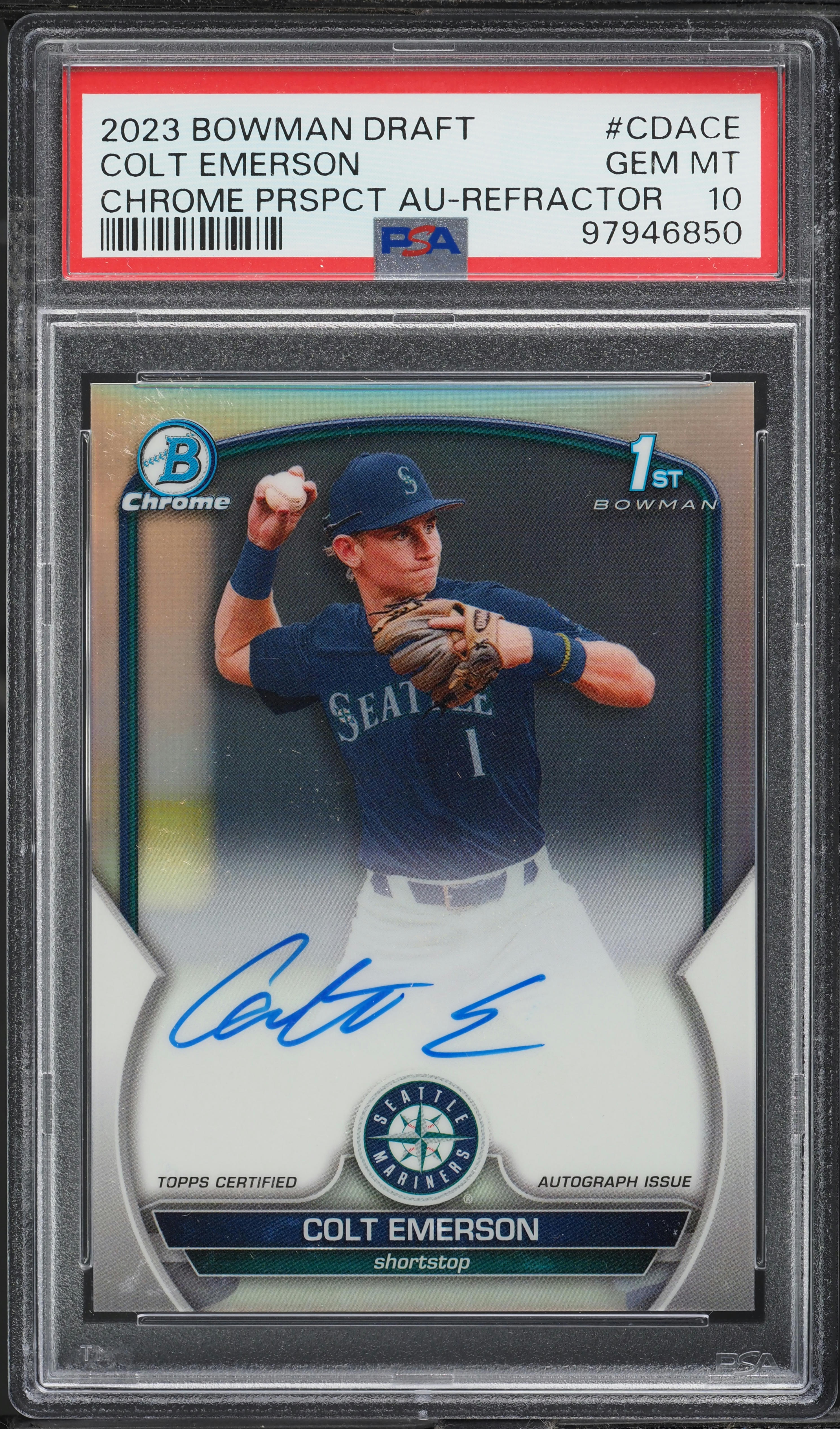 2023 Bowman Chrome Draft Refractor Colt Emerson AUTO /499