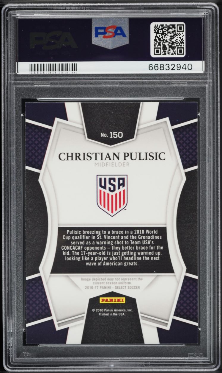 2016 Select Soccer Christian Pulisic ROOKIE #150 PSA 9 MINT on