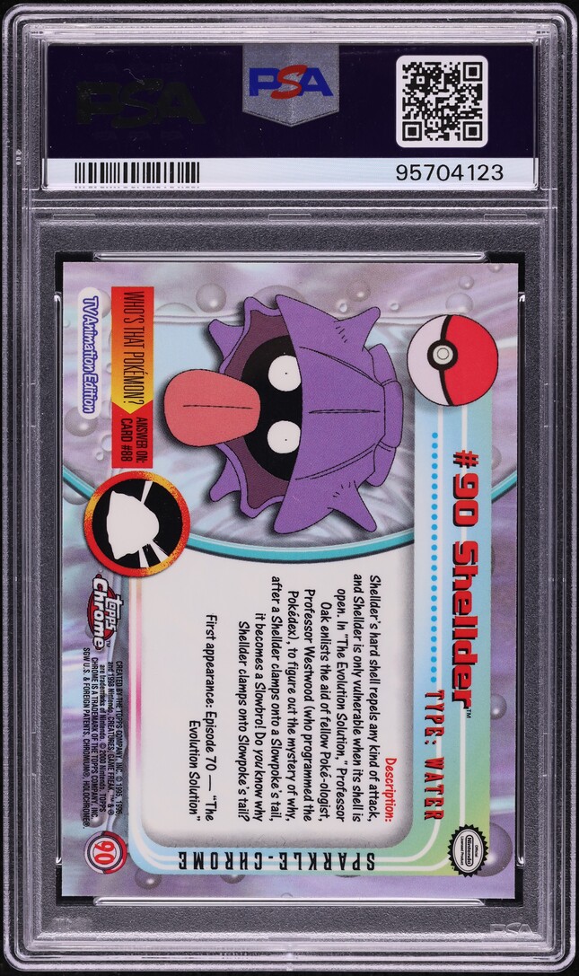 2000 Topps Chrome Pokemon Series 2 Sparkle Shellder #90 PSA 10 GEM MINT