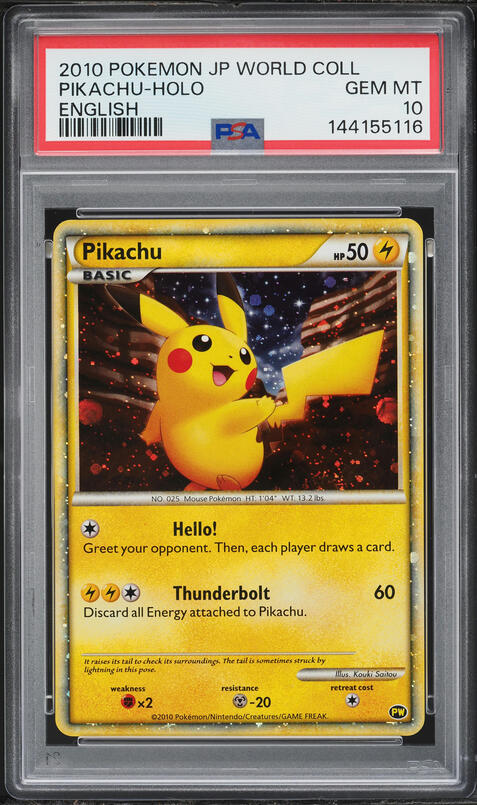 2010 Pokemon World Collection Holo Pikachu PSA 10 GEM MINT on