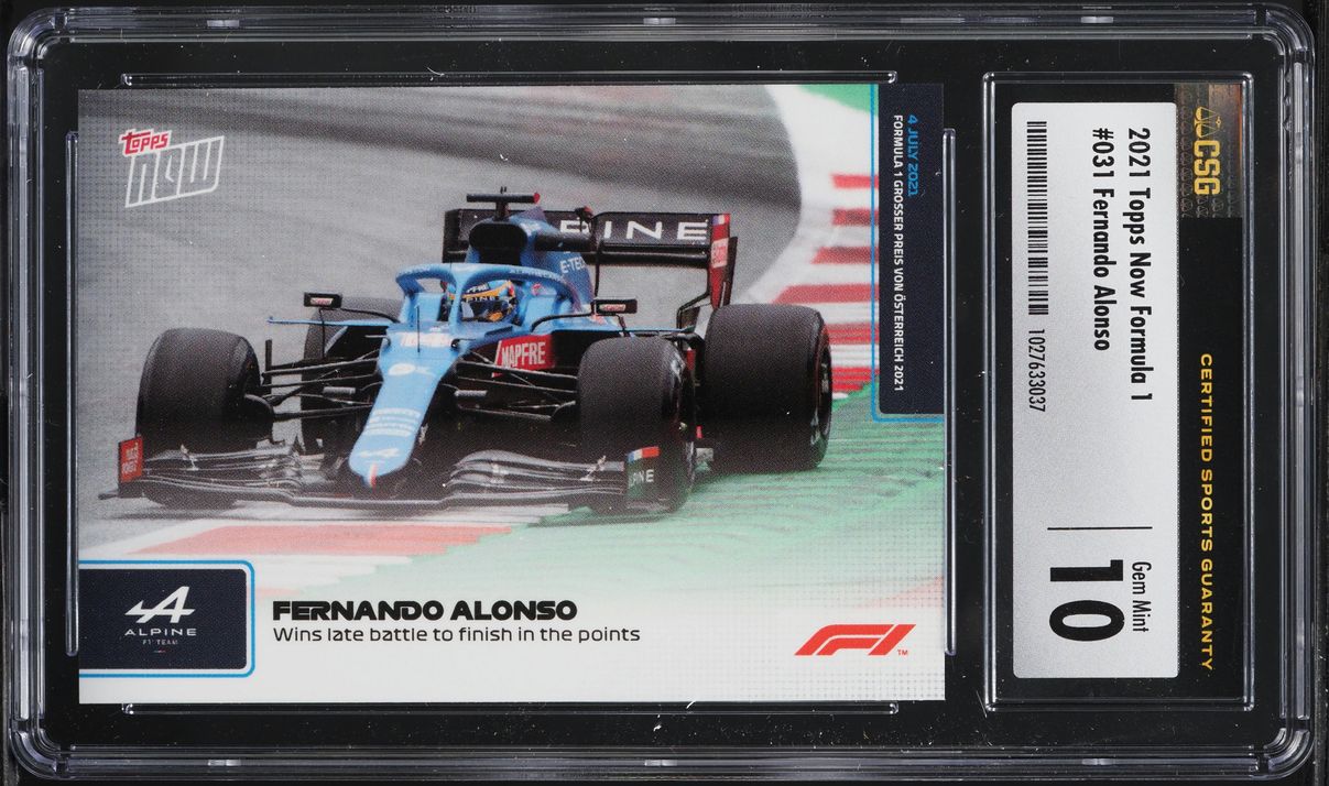 2021 Topps Now Formula 1 F1 Fernando Alonso #031 CSG 10 GEM MINT