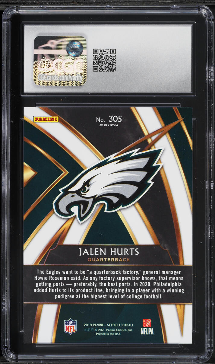2019 Select '20 XRC Redemptions Jalen Hurts ROOKIE #305 CGC 10 GEM MINT