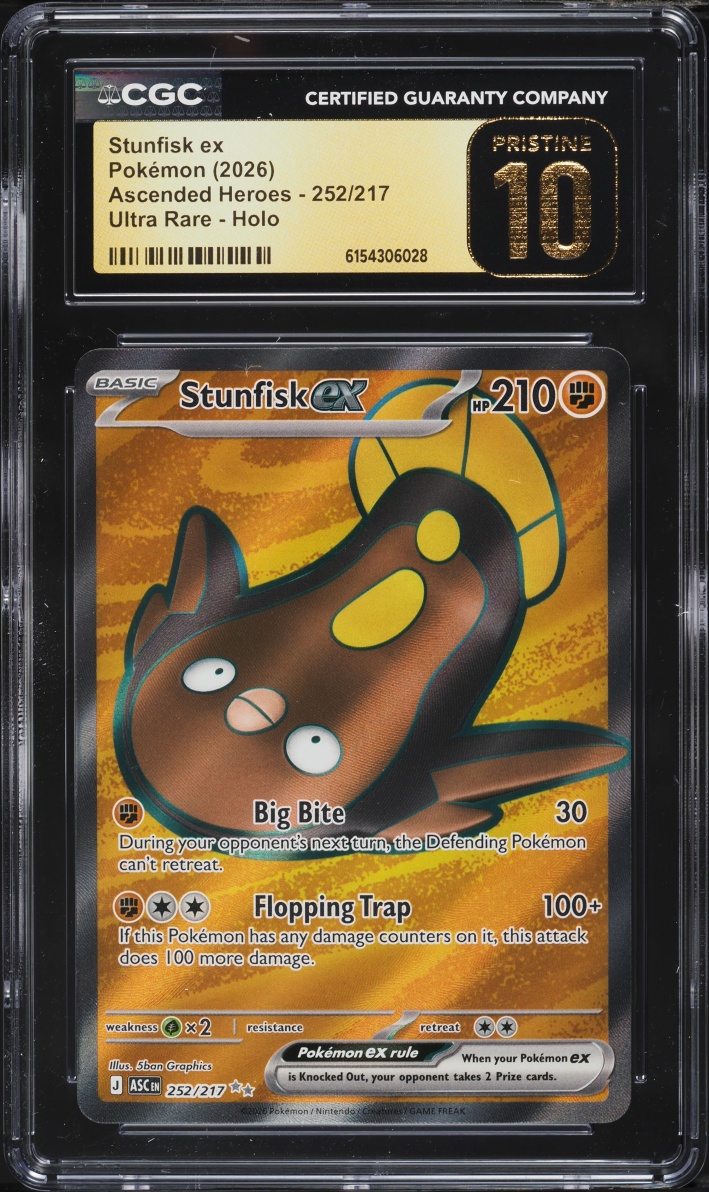 2026 Pokemon Mega Evolution Ascended Heroes Full Art Stunfisk ex #252 CGC 10 PRISTINE
