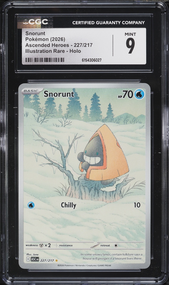 2026 Pokemon Mega Evolution Ascended Heroes IR Snorunt #227 CGC 9 MINT