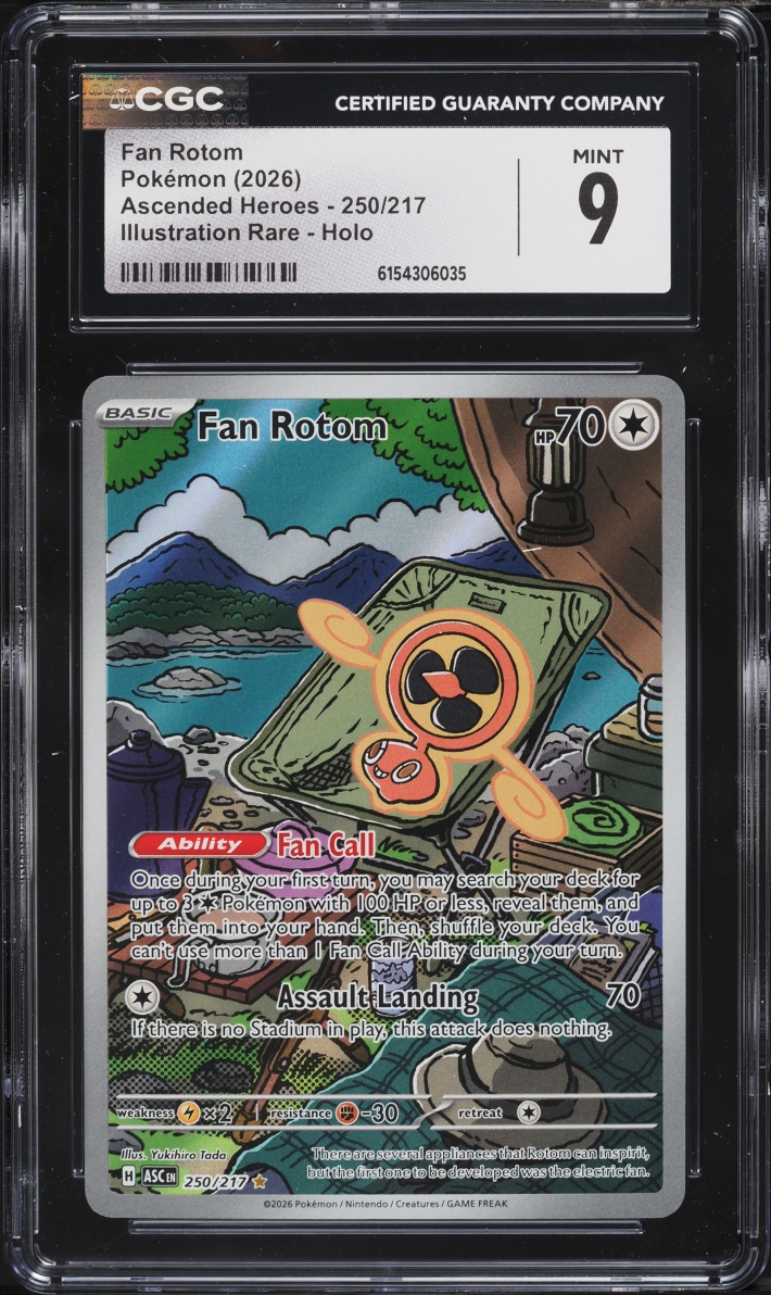 2026 Pokemon Mega Evolution Ascended Heroes IR Fan Rotom #250 CGC 9 MINT