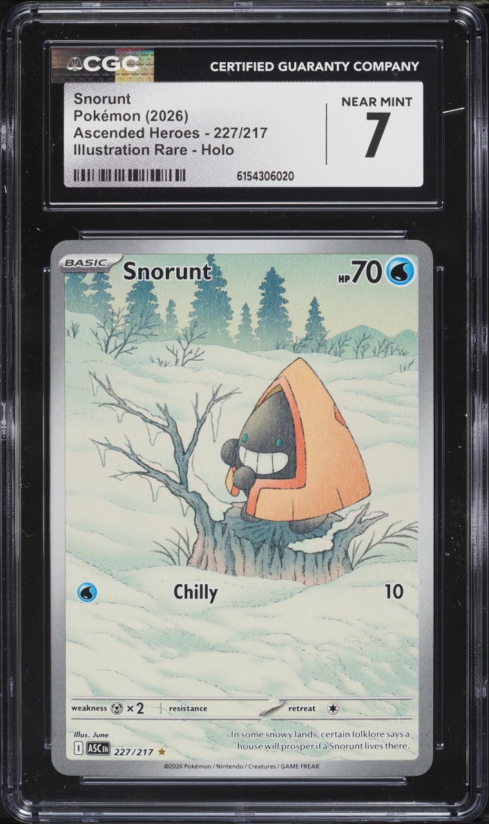 2026 Pokemon Mega Evolution Ascended Heroes IR Snorunt #227 CGC 7 NRMT