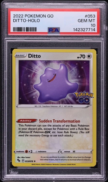 2022 Pokemon Sword & Shield Pokemon Go Holo Ditto #53 PSA 10 GEM MINT
