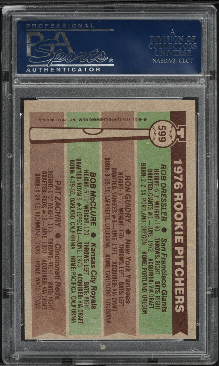 1976 Topps Ron Guidry ROOKIE #599 PSA 7.5 NRMT+