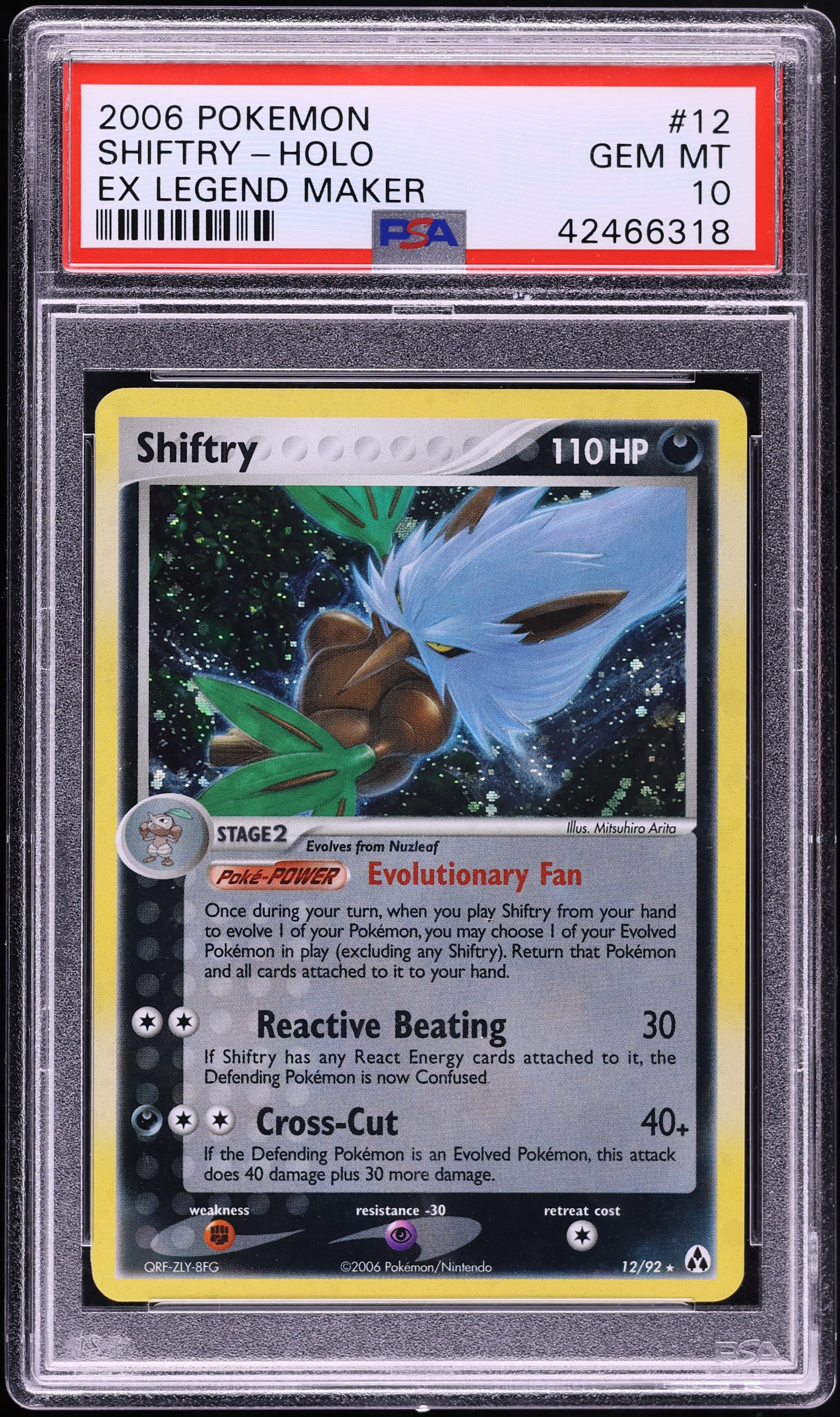 2006 Pokemon EX Legend Maker Holo Shiftry #12 PSA 10 GEM MINT