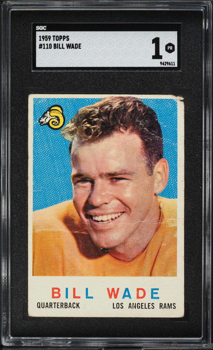 1959 Topps Football Bill Wade #110 SGC 1 PR