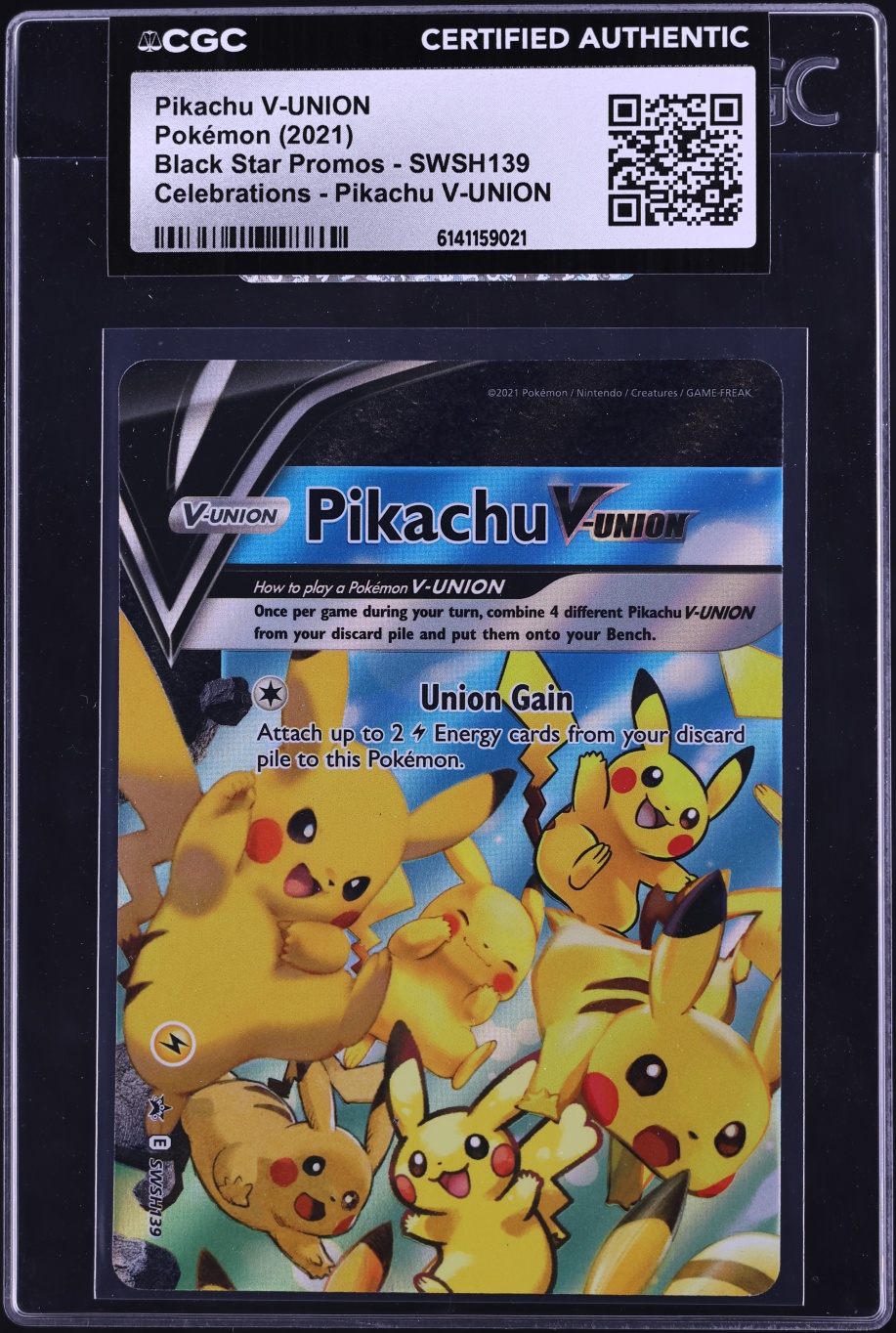 2021 Pokemon Sword & Shield Promo Celebrations Alt Art Pikachu V-UNION #SWSH139 CGC AUTH
