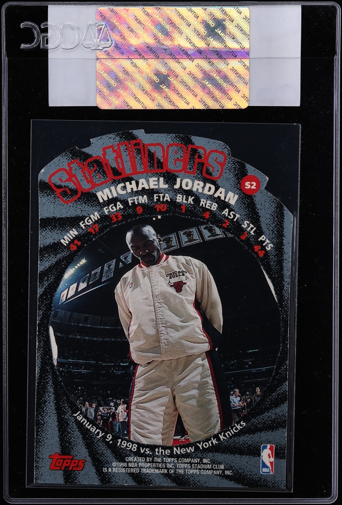 1998 Stadium Club Statliners Die-Cut Michael Jordan #S2 CGC AUTH - Photo 2
