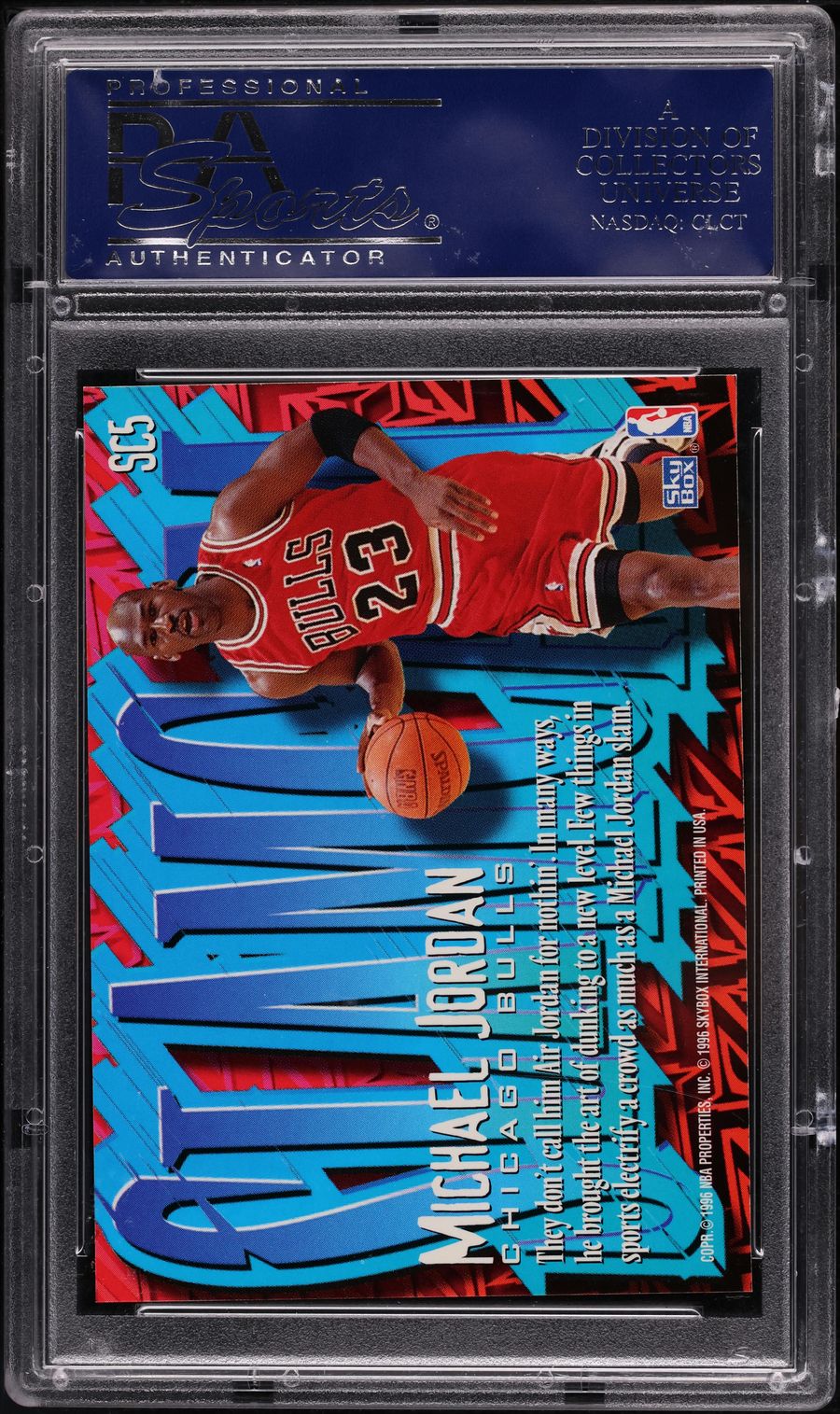1996 Skybox Z-Force Slam Cam Michael Jordan #SC5 PSA 10 GEM MINT