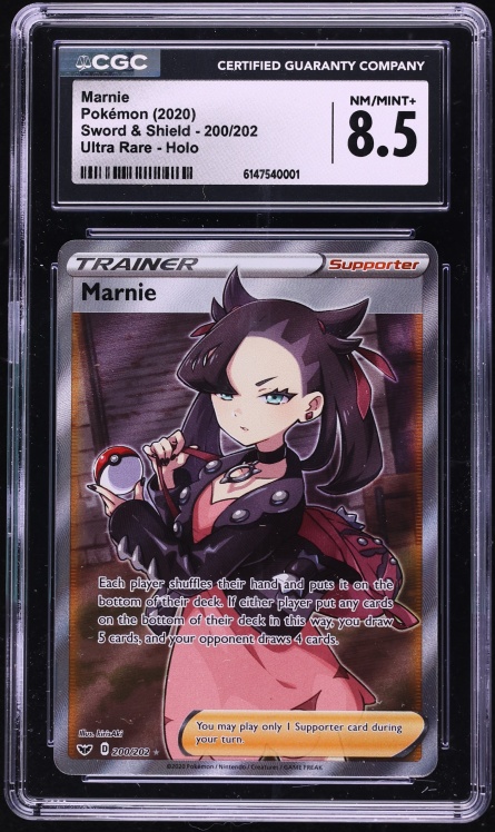 2020 Pokemon Sword & Shield Full Art Marnie #200 CGC 8.5 NM-MT+