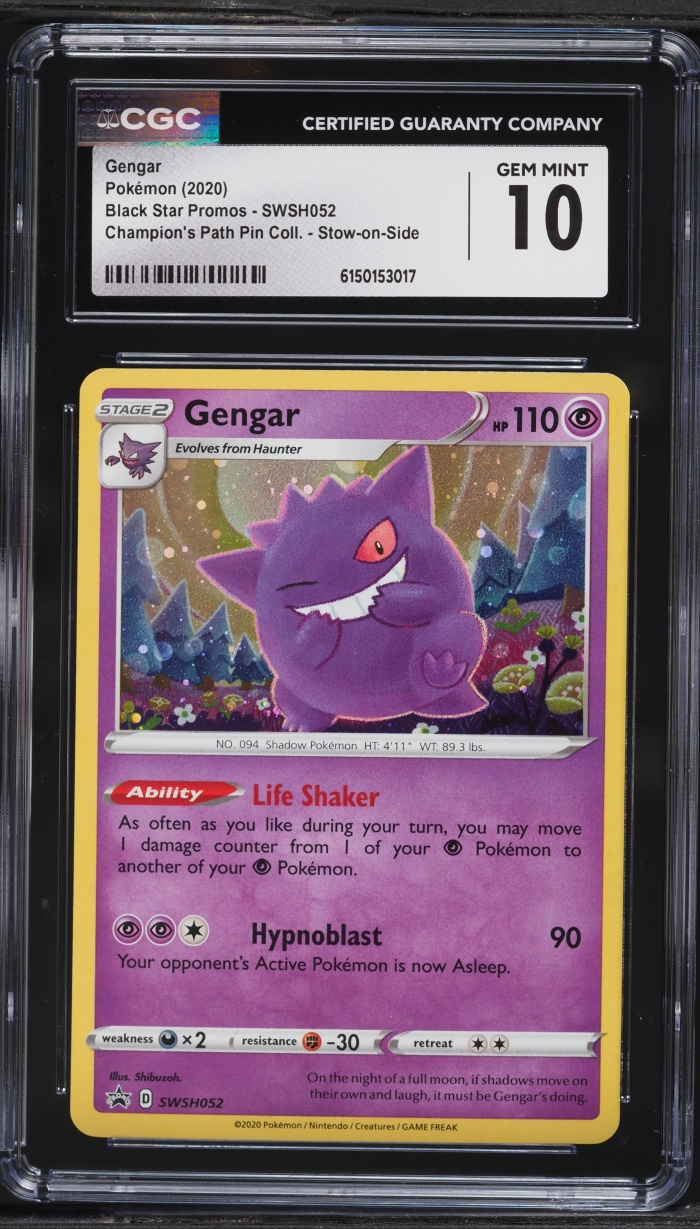 2020 Pokemon SWSH Promo Champion's Path Pin Collection Holo Gengar #SWSH052 CGC 10 GEM MINT