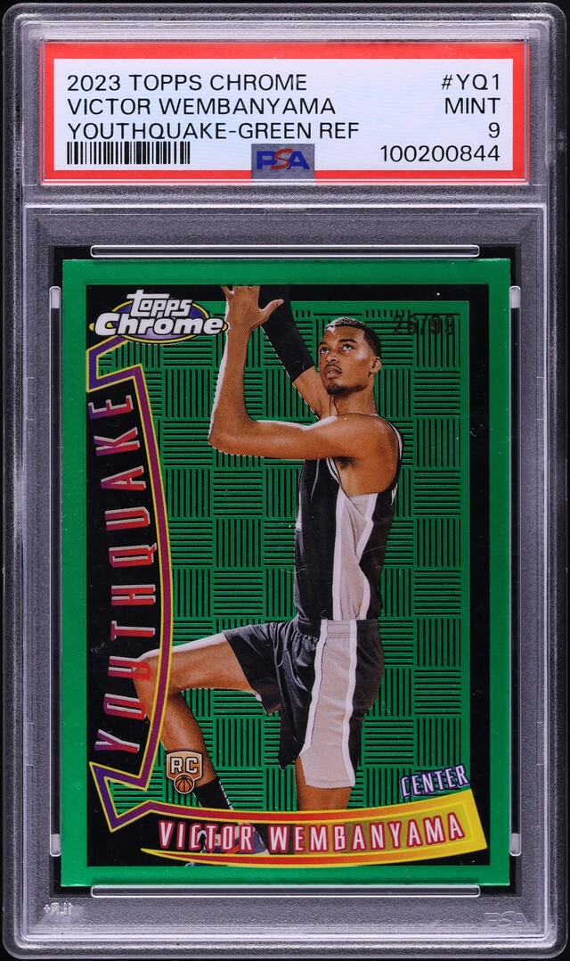 2023 Topps Chrome Youthquake Green Ref Victor Wembanyama ROOKIE /99 #YQ1 PSA 9 - Main Image