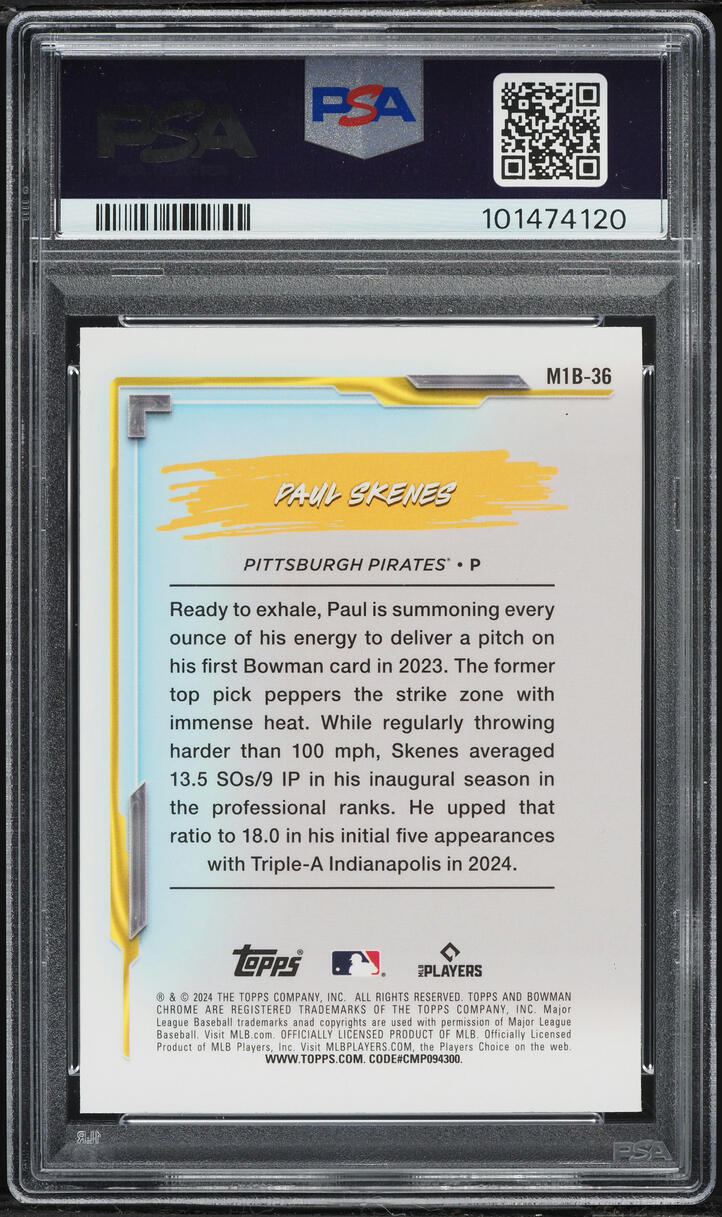 2024 Bowman Chrome Mega Box My 1st Bowman Paul Skenes ROOKIE #M1B-36 PSA 10 GEM MINT
